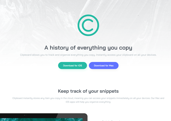 Clipboard landing page